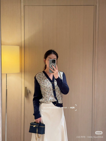 Loro 25fw printed cardigan