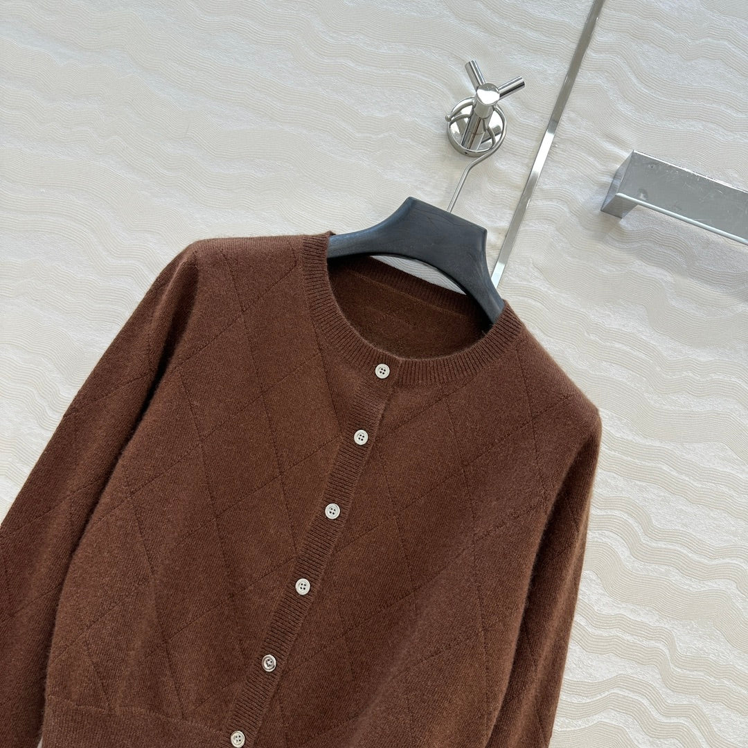 Pra 25fw jacquard cardigan