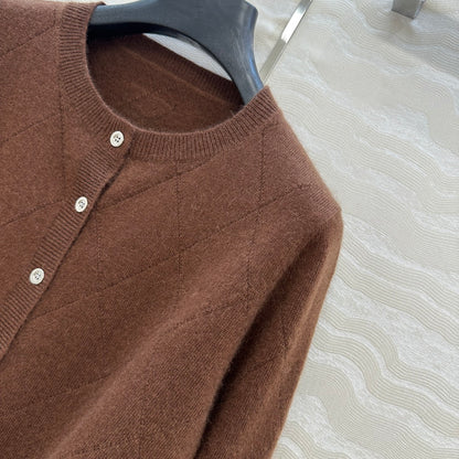 Pra 25fw jacquard cardigan