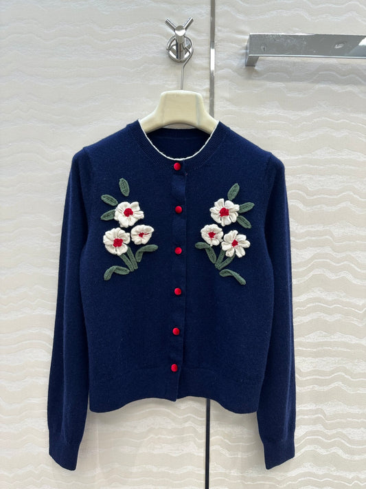 Er 25fw embroidered cardigan