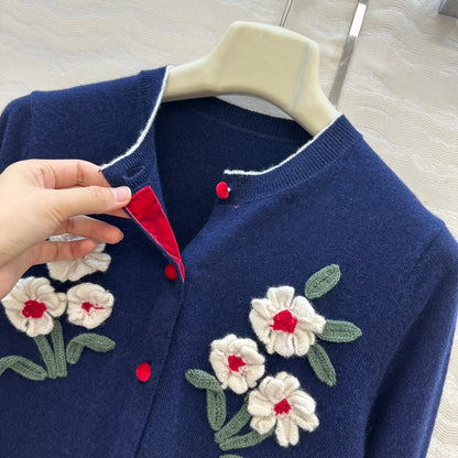Er 25fw embroidered cardigan