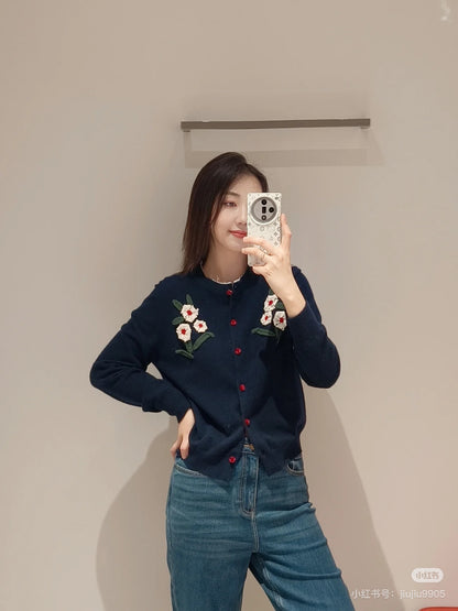 Er 25fw embroidered cardigan