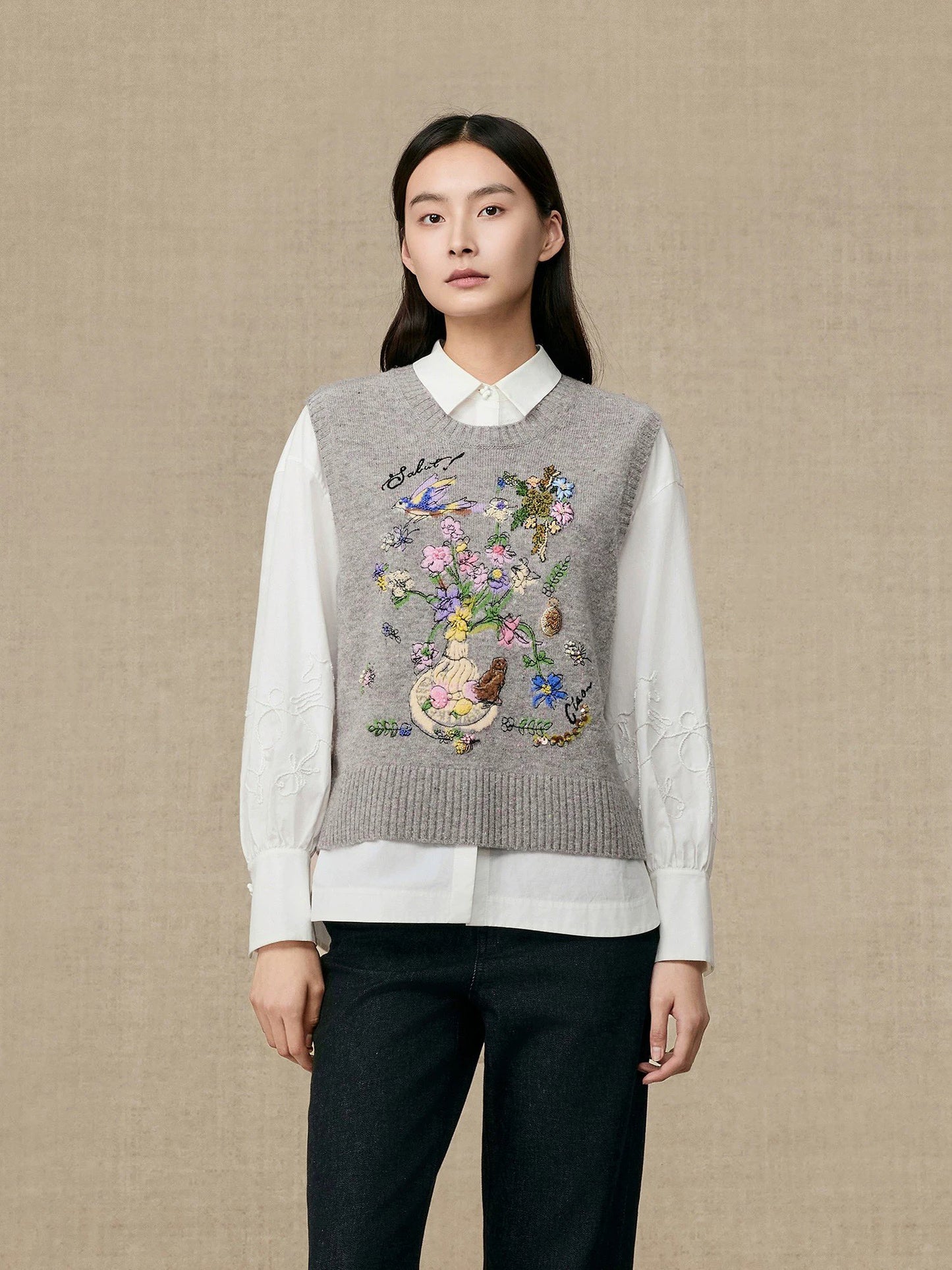 Er 25fw embroidered vest