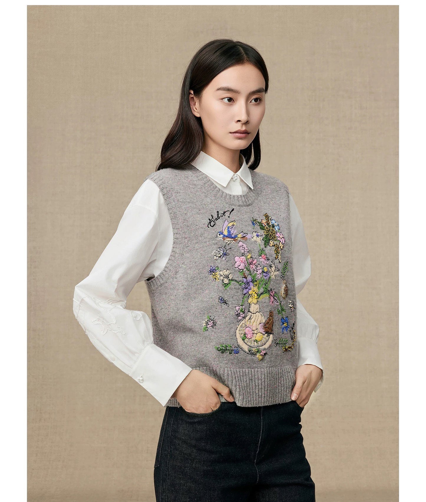 Er 25fw embroidered vest