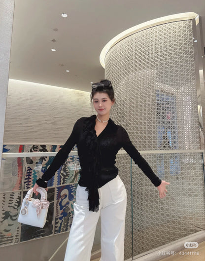 CD 25fw pleated cardigan