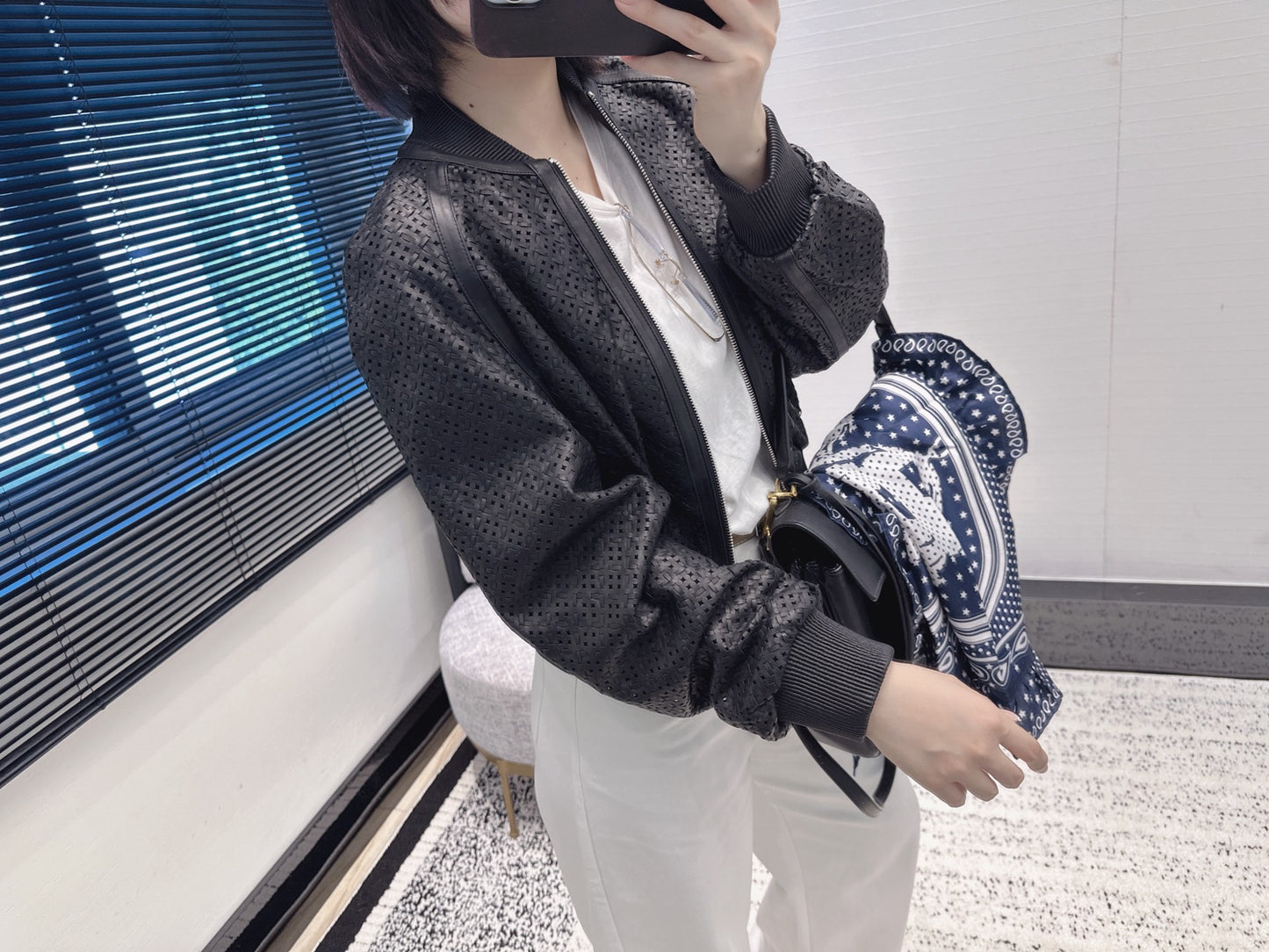 Herm 25fw leather jacket