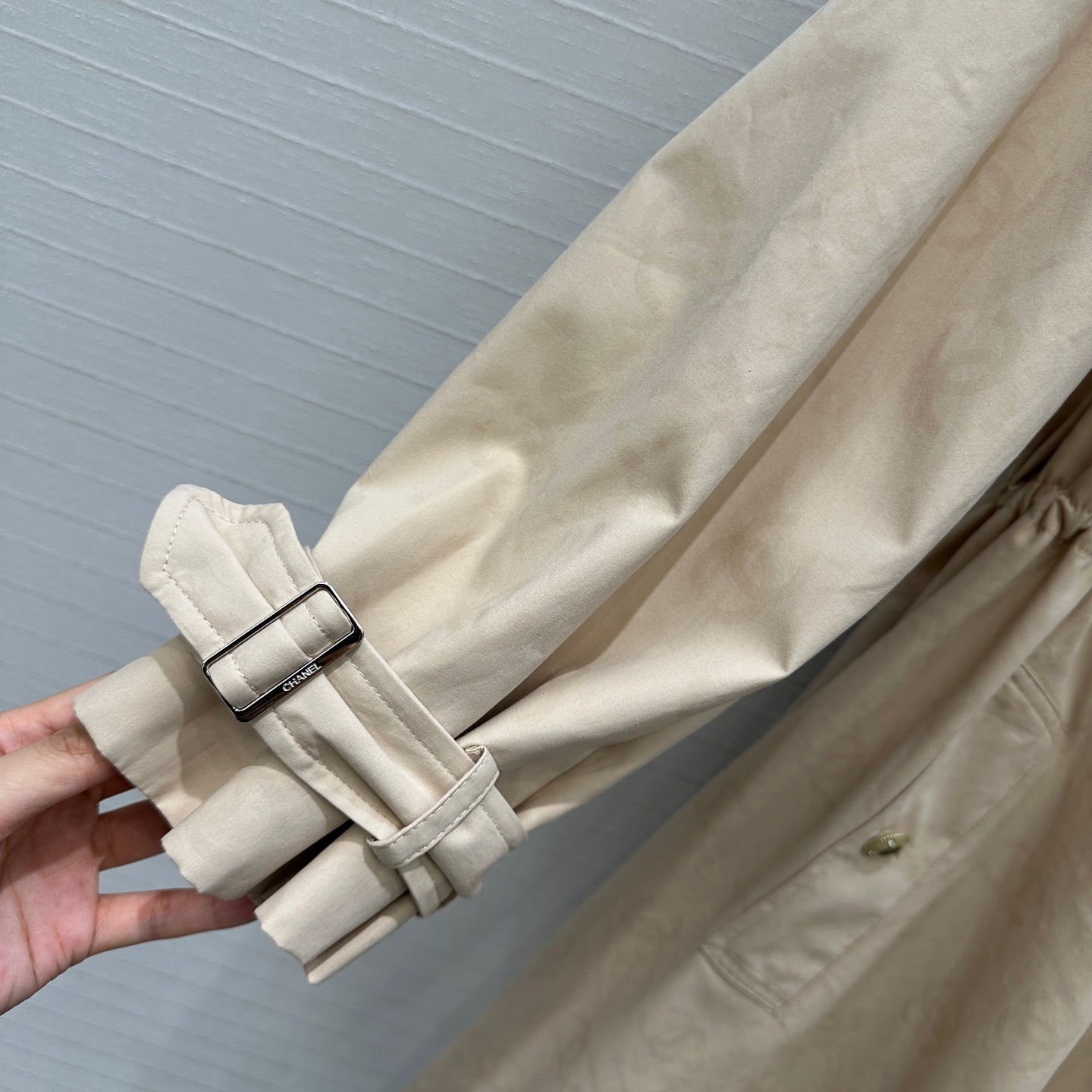 Chan 25fw printed trench coat