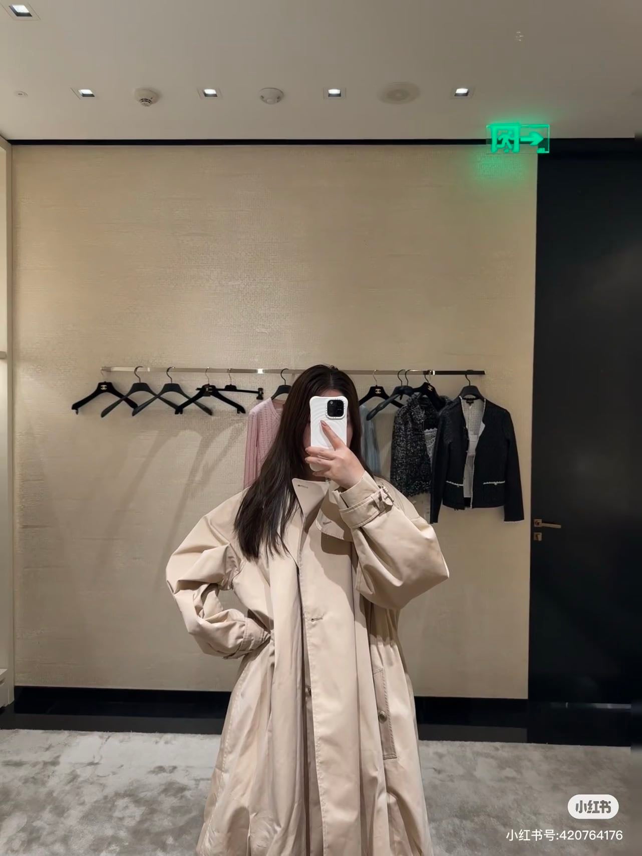 Chan 25fw printed trench coat