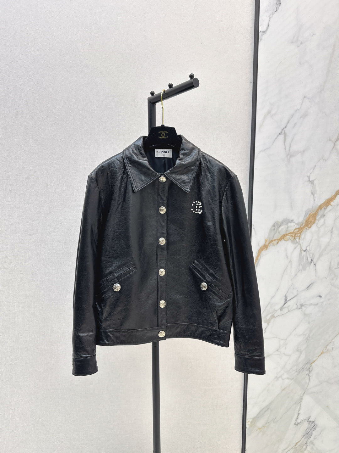 Chan 25fw leather jacket