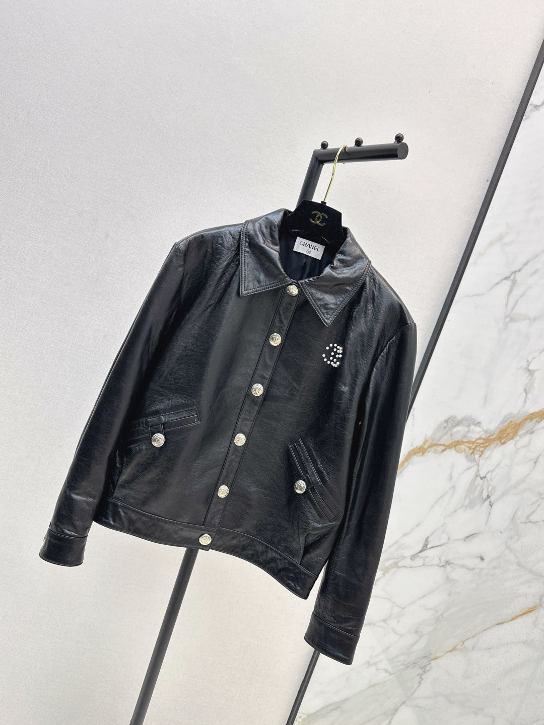 Chan 25fw leather jacket