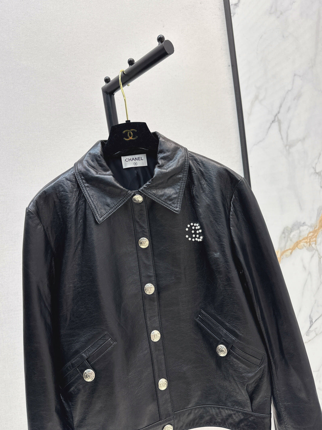 Chan 25fw leather jacket