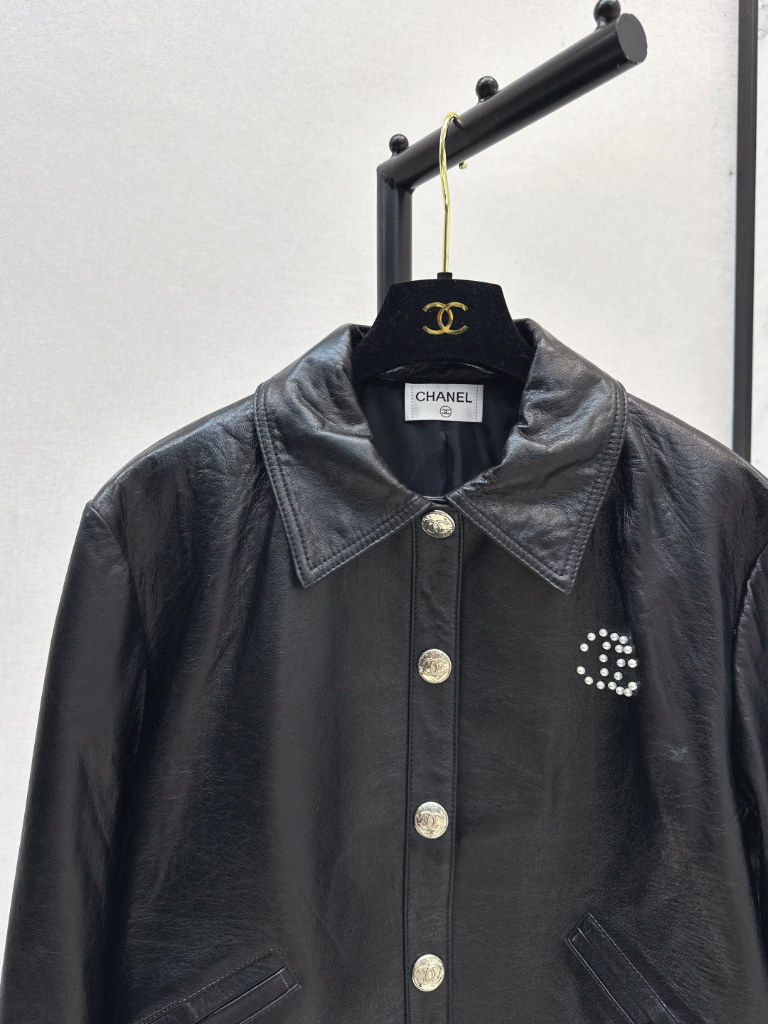 Chan 25fw leather jacket