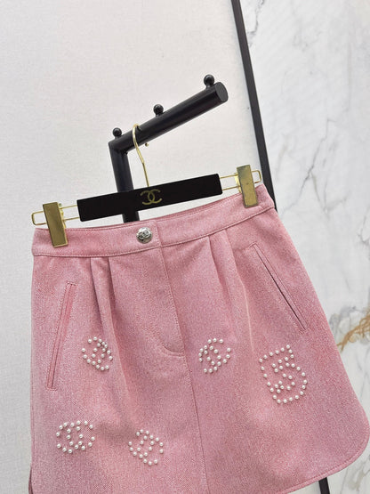 Chan 25fw leather skirt