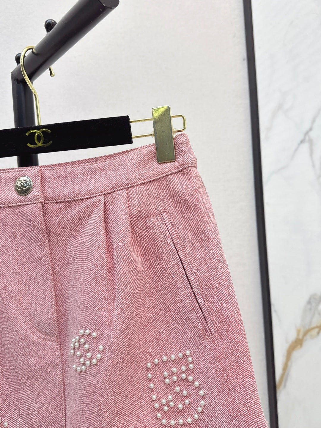 Chan 25fw leather skirt
