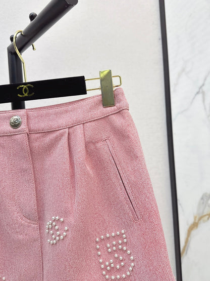 Chan 25fw leather skirt