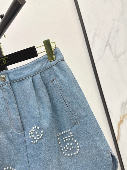 Chan 25fw leather skirt