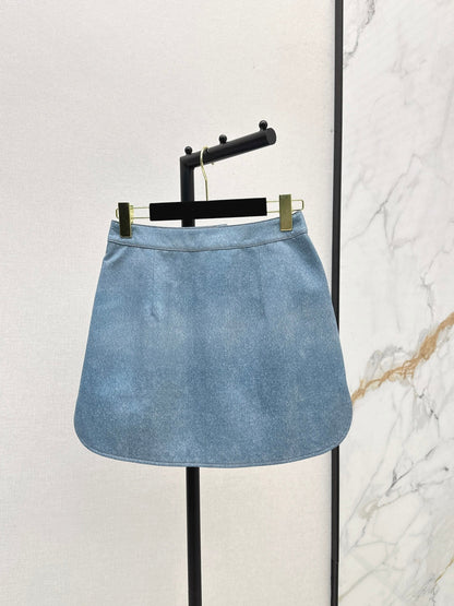 Chan 25fw leather skirt