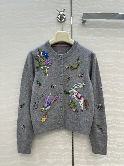 Er 25fw embroidered cardigan