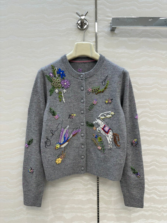 Er 25fw embroidered cardigan