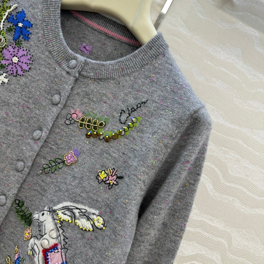 Er 25fw embroidered cardigan