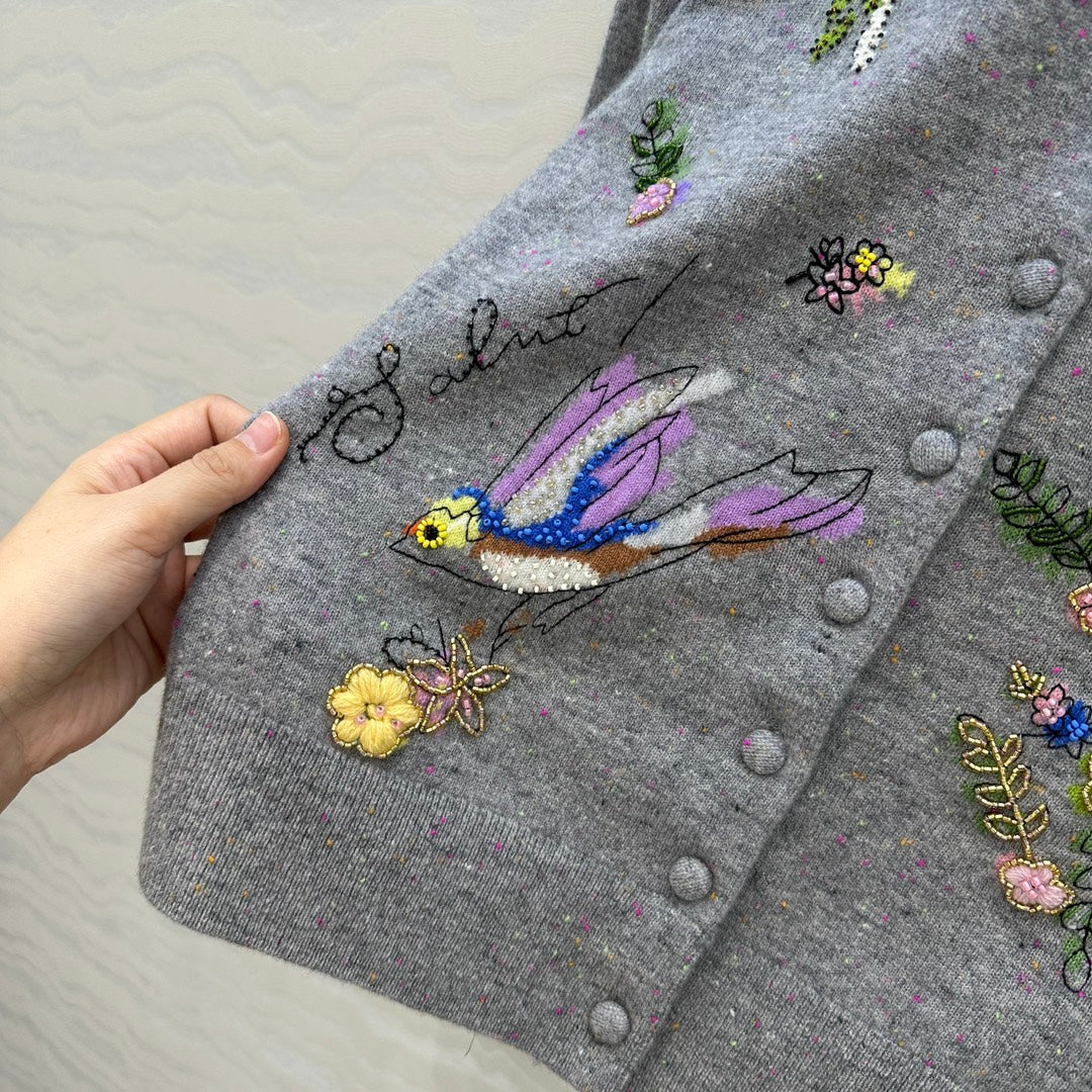 Er 25fw embroidered cardigan