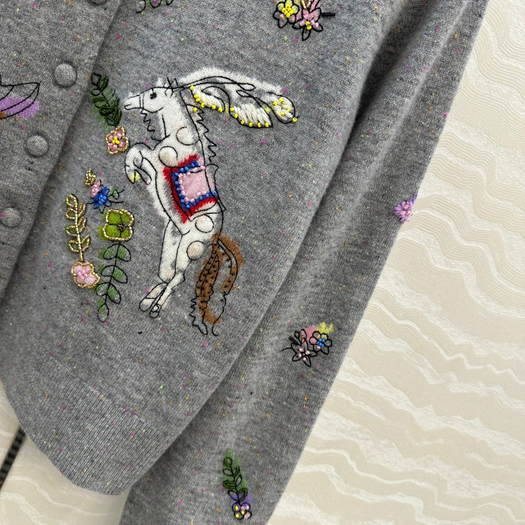 Er 25fw embroidered cardigan