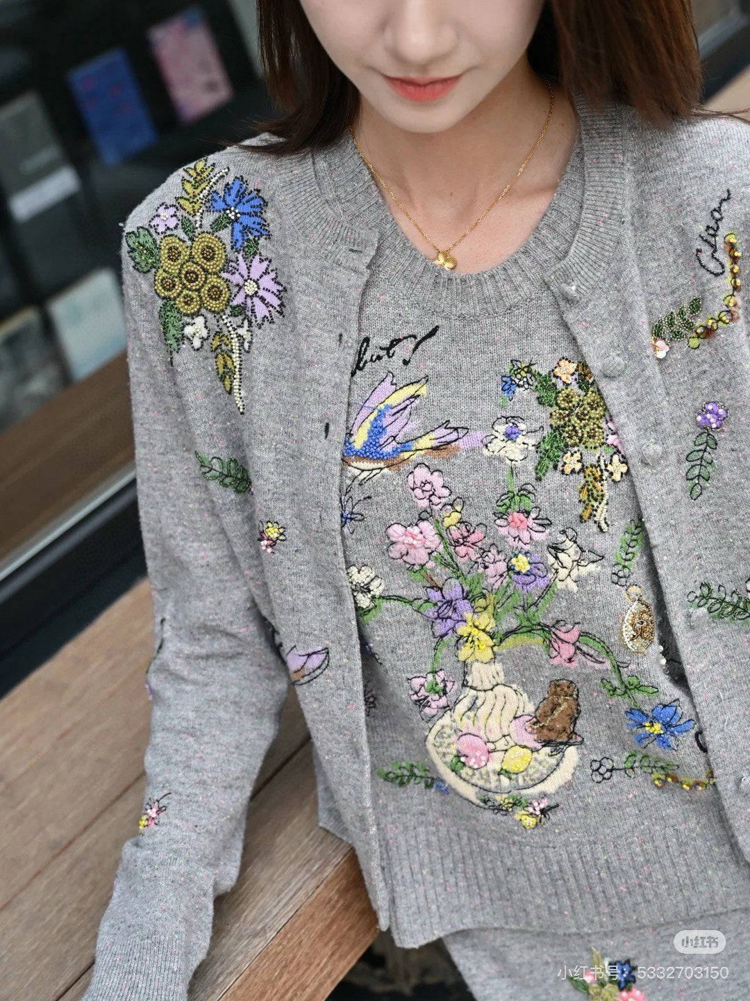 Er 25fw embroidered cardigan
