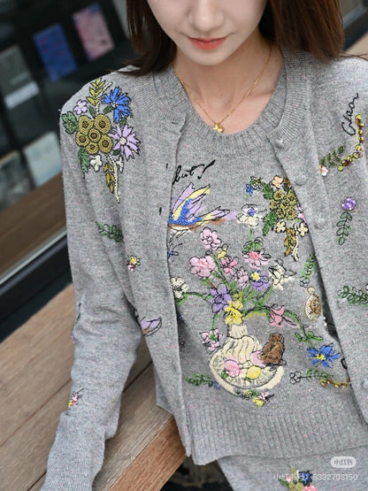 Er 25fw embroidered cardigan