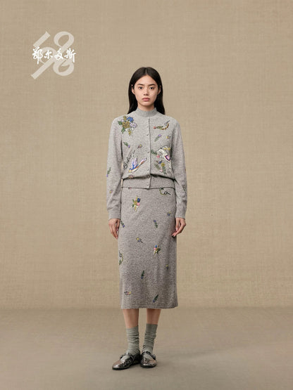 Er 25fw embroidered cardigan