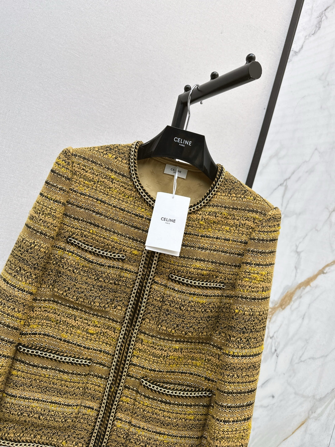 Chan 25fw chain-trimmed jacket
