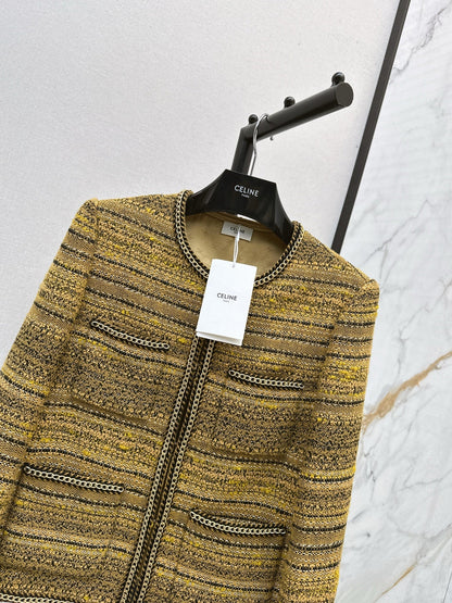 Chan 25fw chain-trimmed jacket