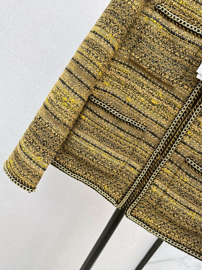 Chan 25fw chain-trimmed jacket