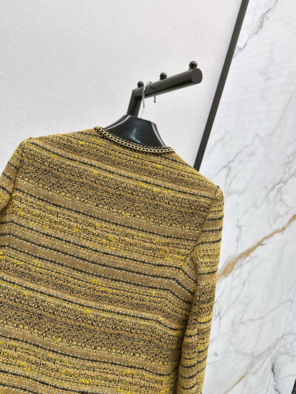 Chan 25fw chain-trimmed jacket