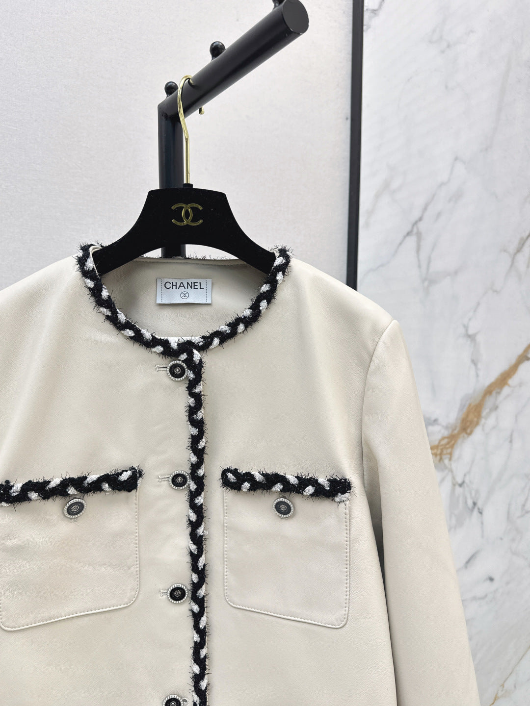 Chan 25fw leather jacket