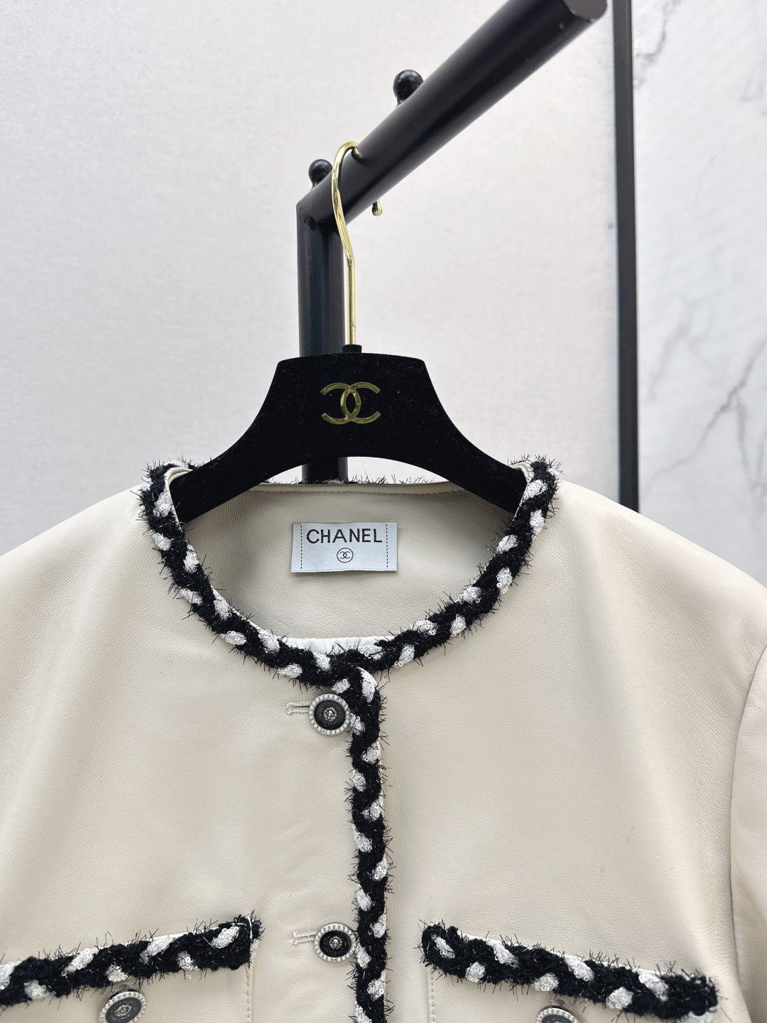 Chan 25fw leather jacket