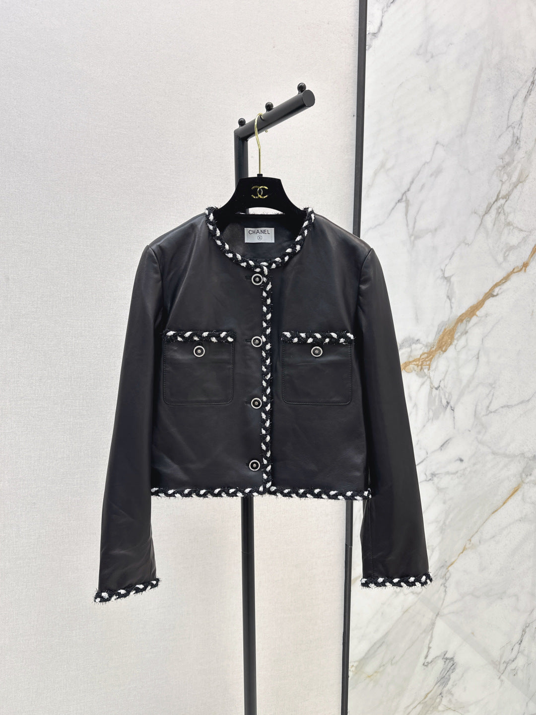 Chan 25fw leather jacket
