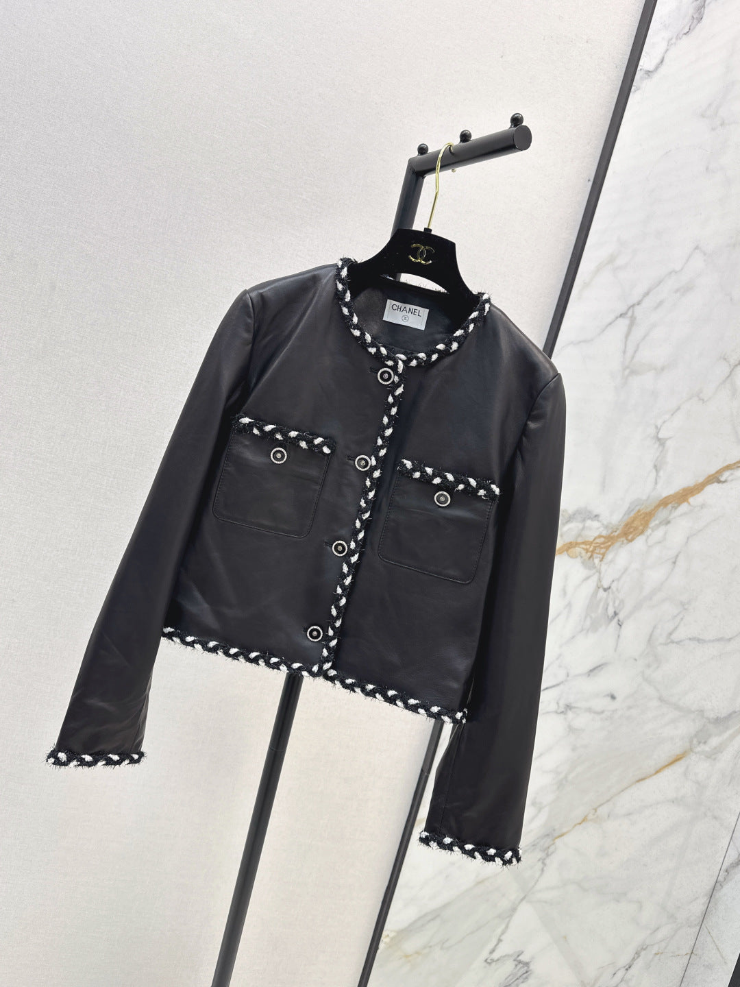 Chan 25fw leather jacket