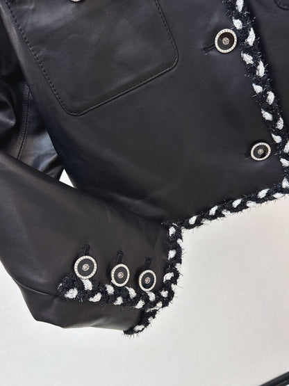 Chan 25fw leather jacket