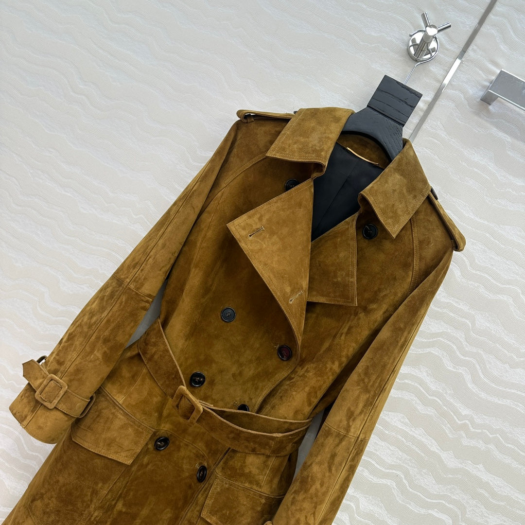 Saint 25fw sheep leather trench coat