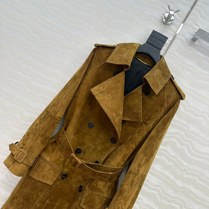 Saint 25fw sheep leather trench coat