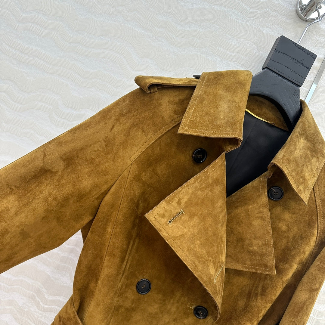 Saint 25fw sheep leather trench coat