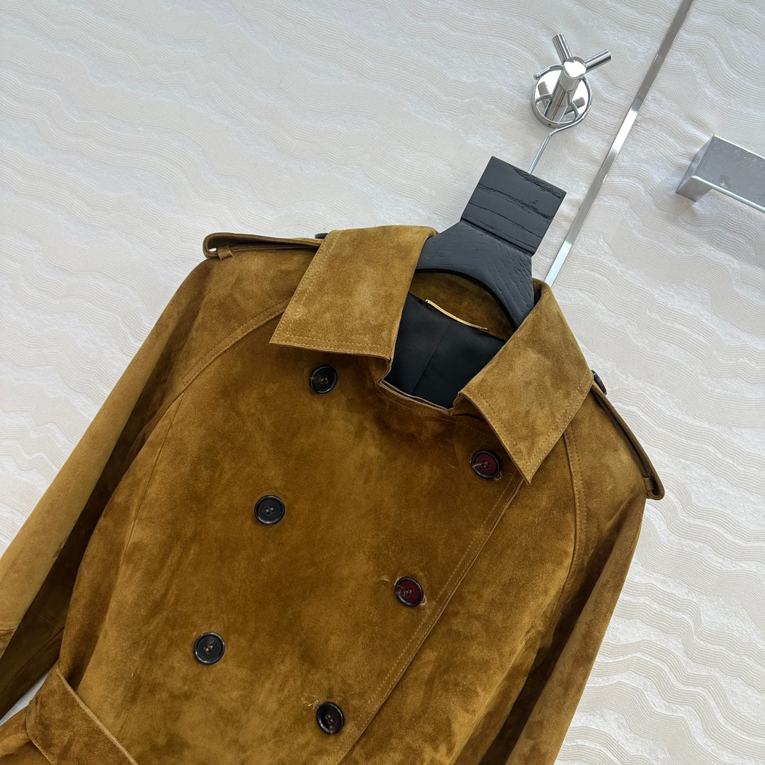 Saint 25fw sheep leather trench coat