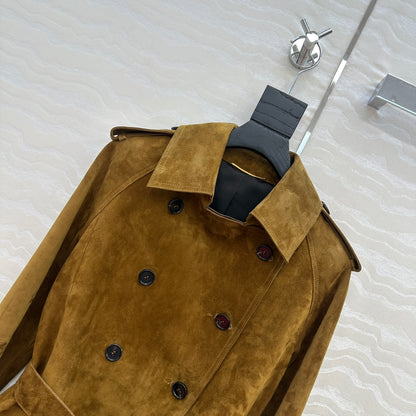 Saint 25fw sheep leather trench coat