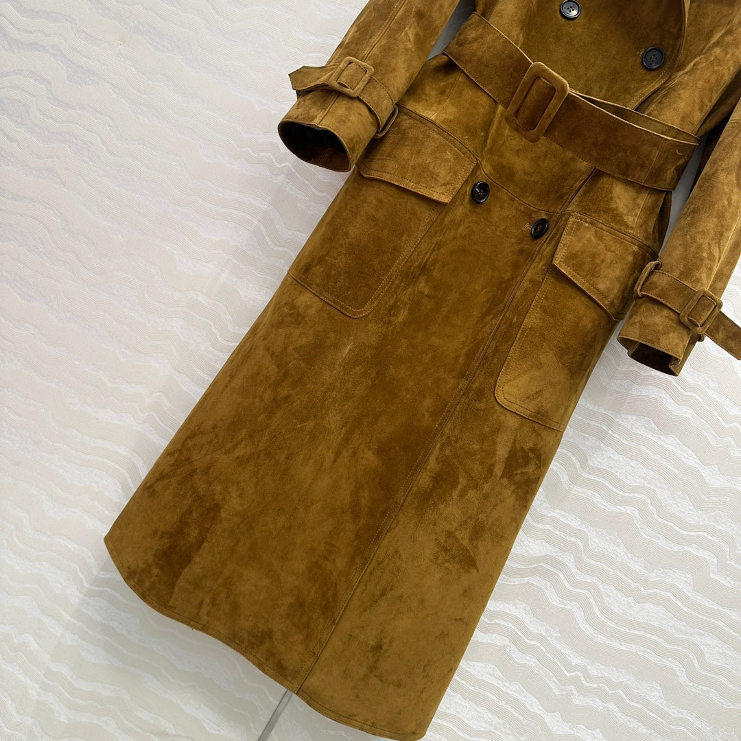 Saint 25fw sheep leather trench coat