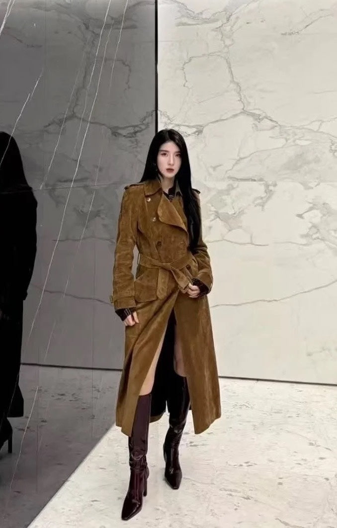 Saint 25fw sheep leather trench coat