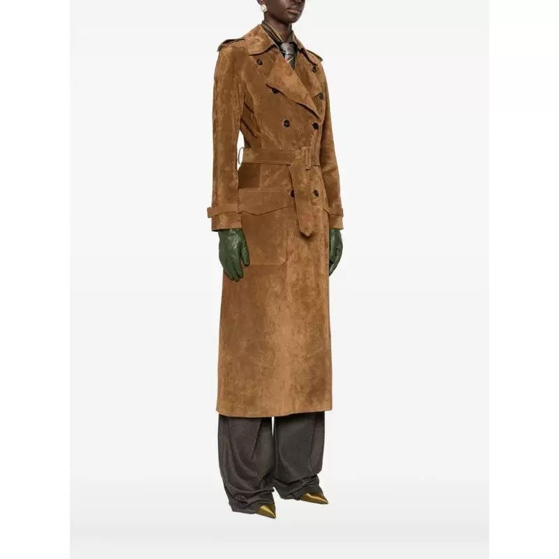 Saint 25fw sheep leather trench coat