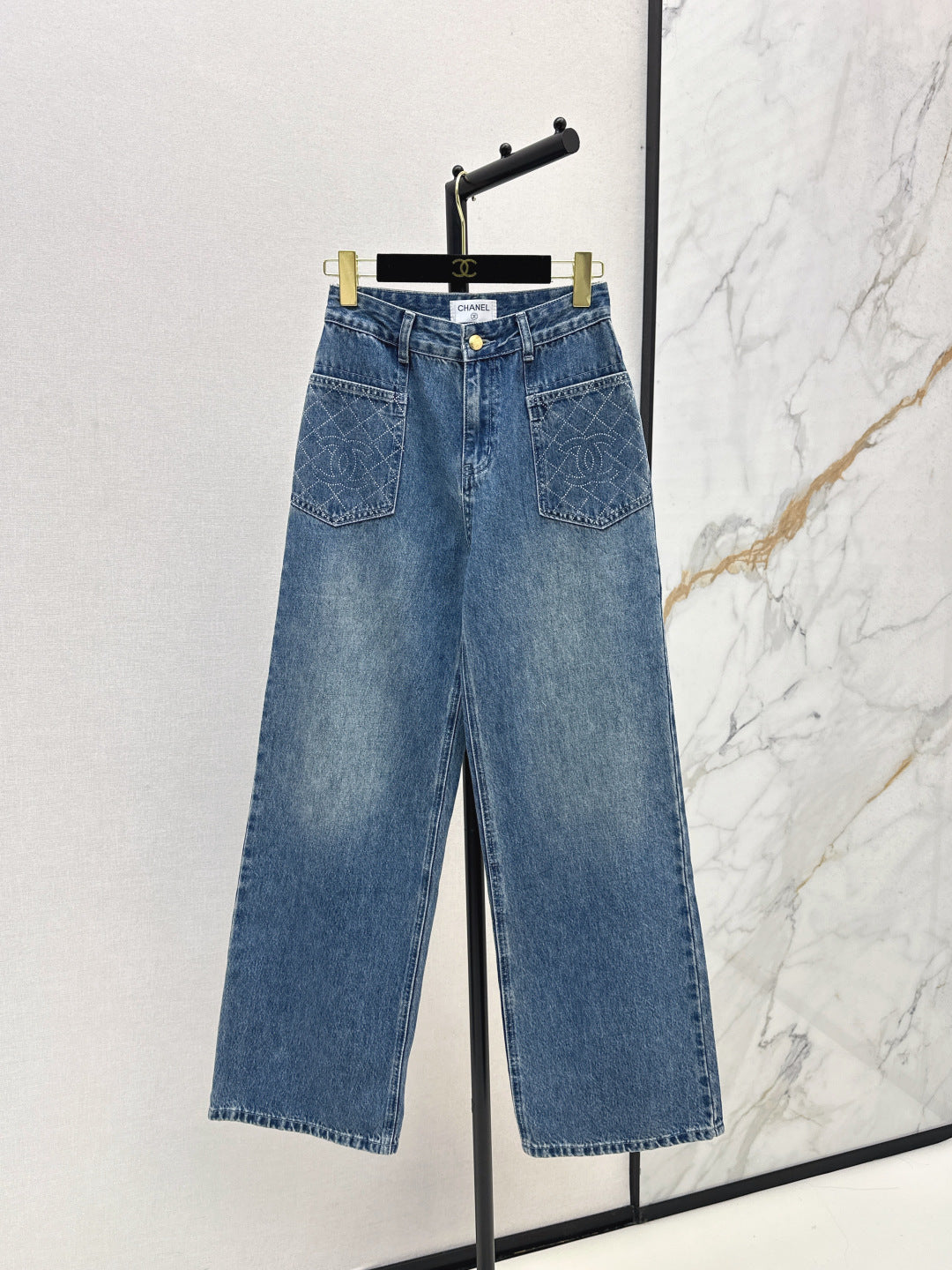 Chan 25fw rhinestone jeans