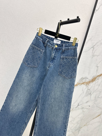 Chan 25fw rhinestone jeans