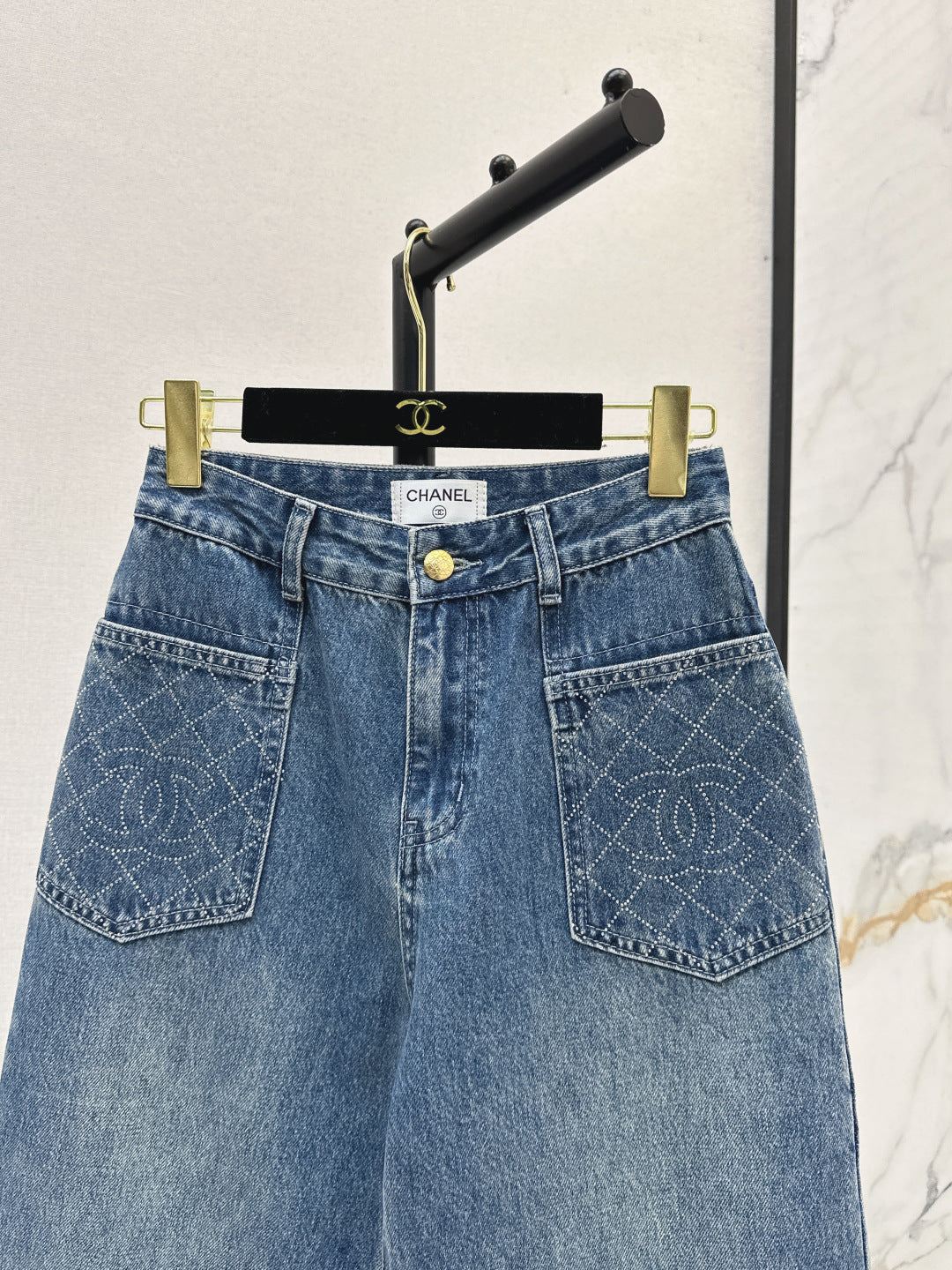 Chan 25fw rhinestone jeans