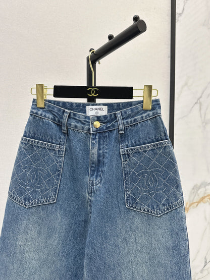 Chan 25fw rhinestone jeans
